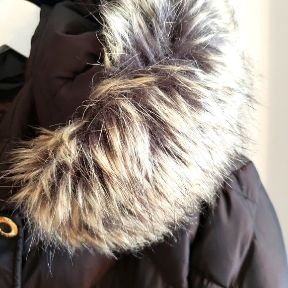 Anne Klein Rustic Gold Sheen Full length Coat Gold Hardware W Large - Picture 6 of 16